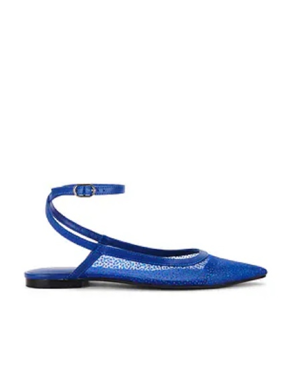 NIB Free People Sheer Glitter Jules Flat in Bright Navy Sz 7